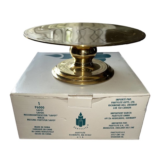 PartyLite Accents Partylite Savoy Brass 3wick Pedestal Pillar